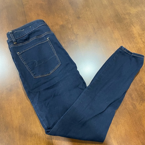 American Eagle Dark Wash High-Rise Jeggings Jeans Womens size 12 - Picture 7 of 9